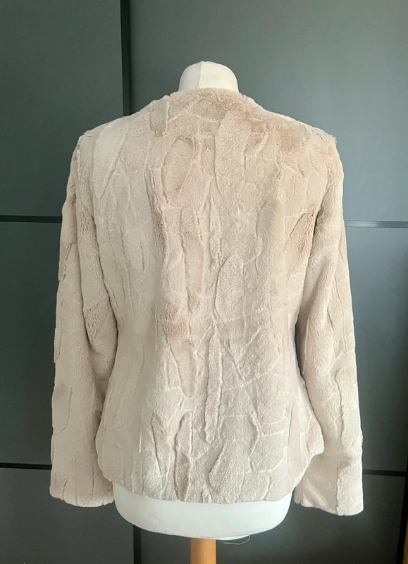 Vintage Faux Fur Jacket | Cream | Y2K | Next | Size 10 - 12 |Frock 33
