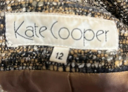 Vintage Coat | Full Length Belted | Brown and Mustard | Kate Cooper |Size 10-12 | Frock 33