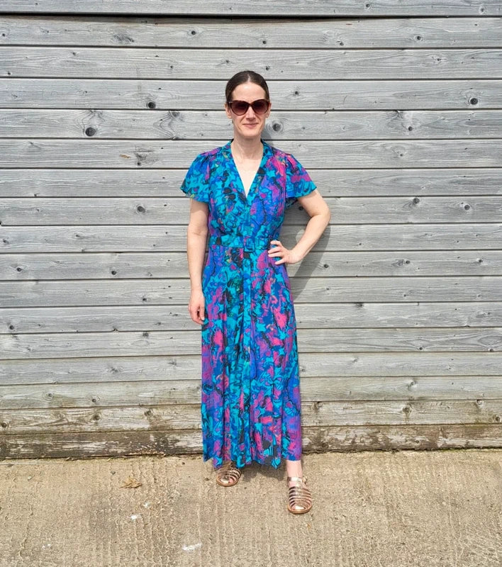 Preloved French Connection Maxi Dress | Blue and Purple| Size 10 | Frock33