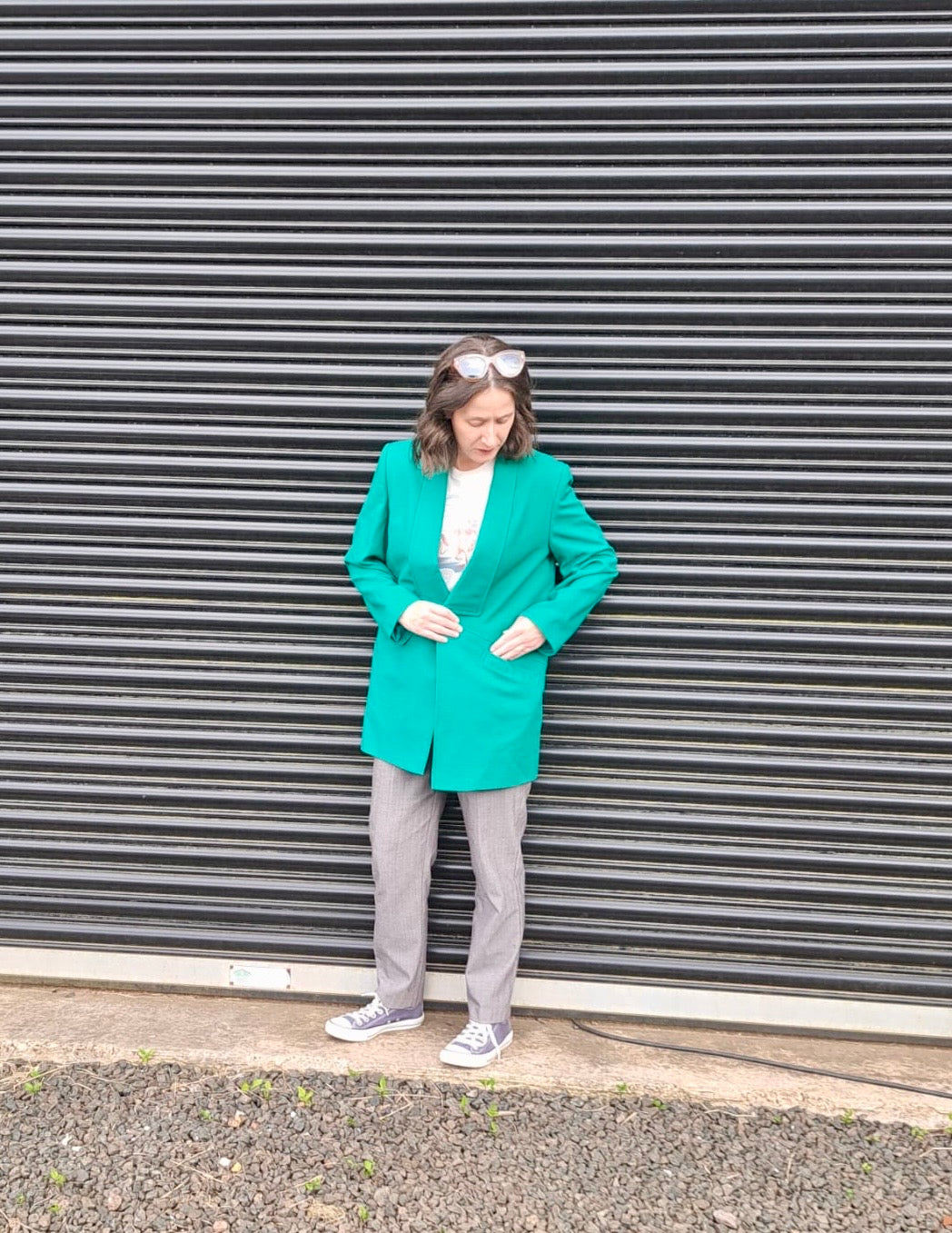 Vintage Clothing- Vintage Green Blazer- 1980s - oversized - Frock 33