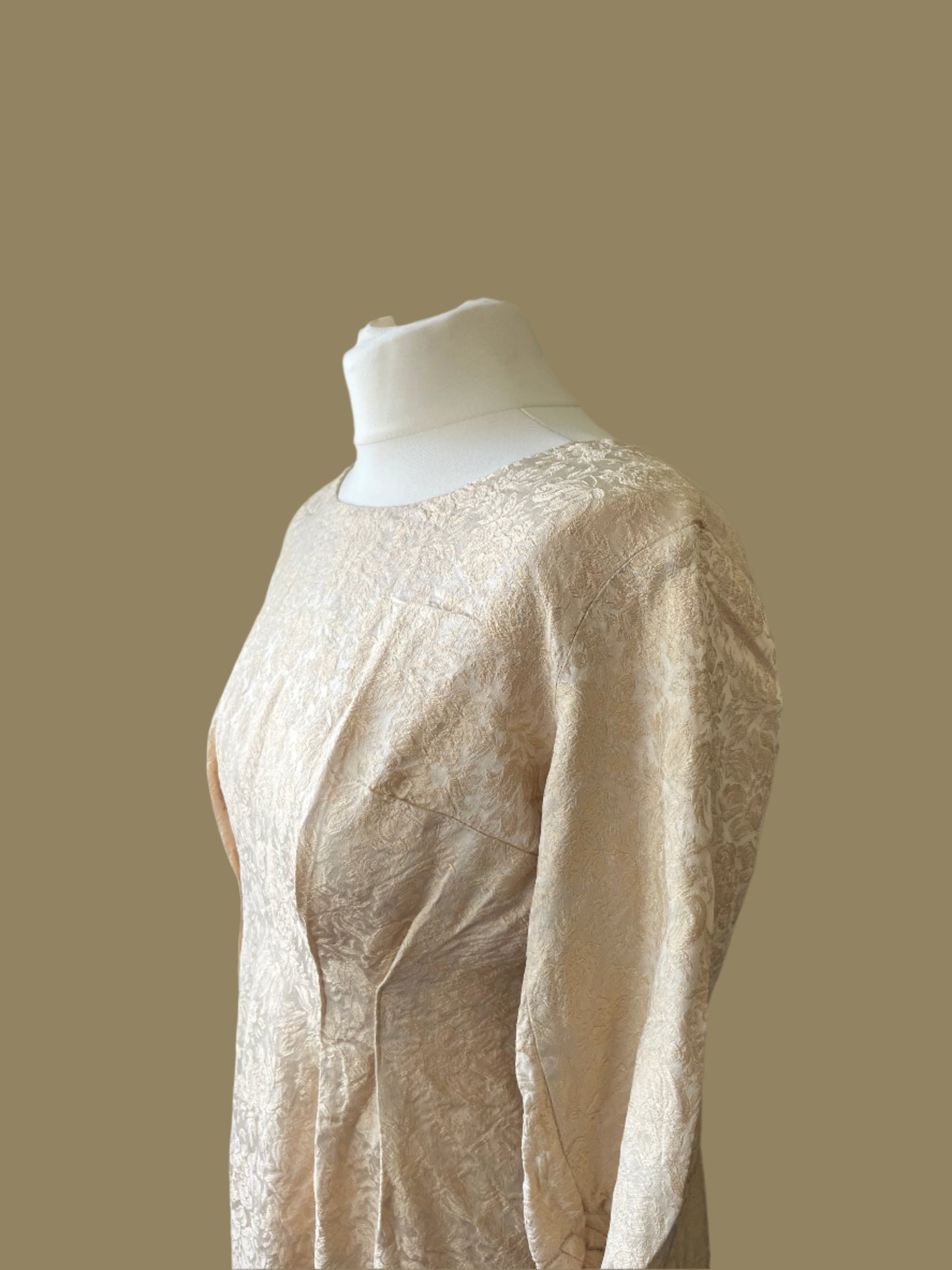 Vintage clothing- Vintage Dress- MIDI Dress- gold- size 10- frock33