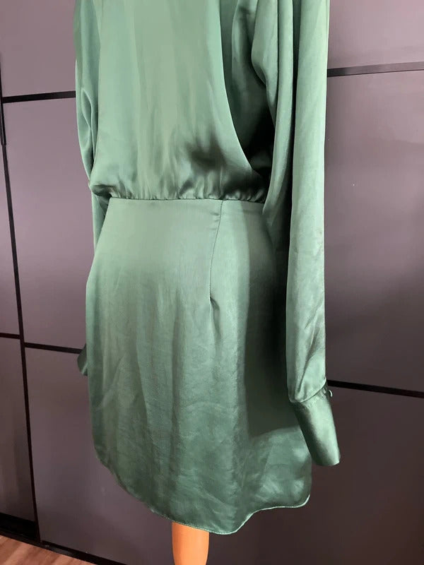 Preloved Dress | Zara | Green Wrap Dress | Size L 12/14