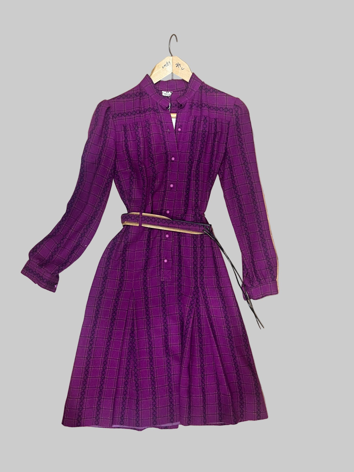 Vintage Clothing -Vintage Dress - Purple Dress - Size 8 - 10 Frock 33