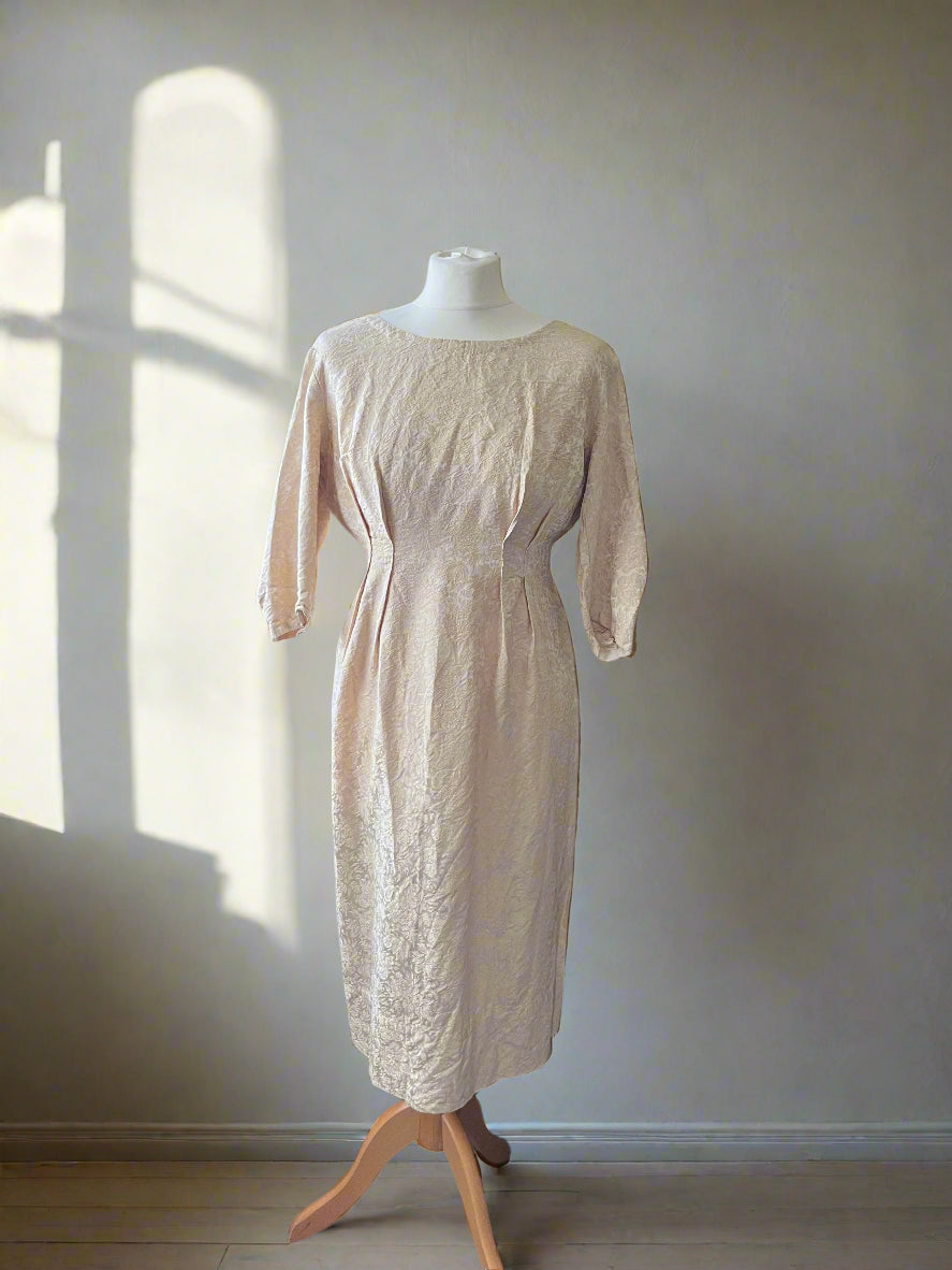 Vintage clothing- Vintage Dress- MIDI Dress- gold- size 10- frock33