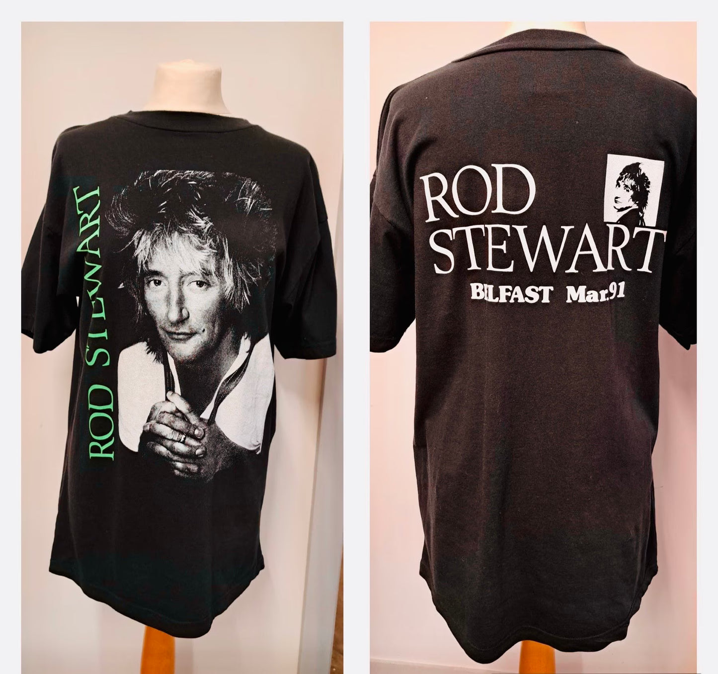 Vintage Band Tshirt | 1991 Rod Stewart T-shirt | Belfast Gig - Frock33