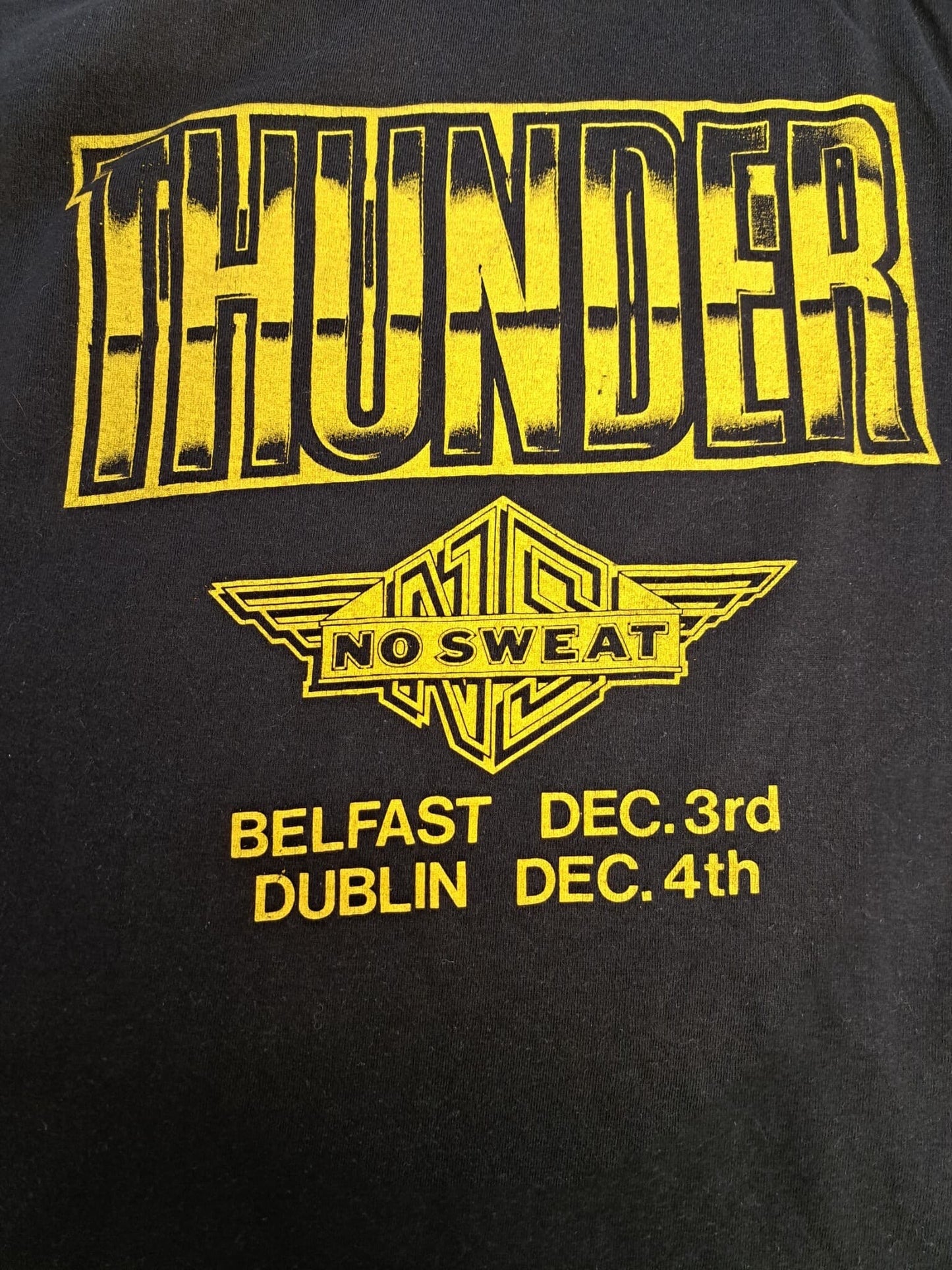 Vintage Band Tee - Thunder and No Sweat - Belfast Tour - 1990- Frock33