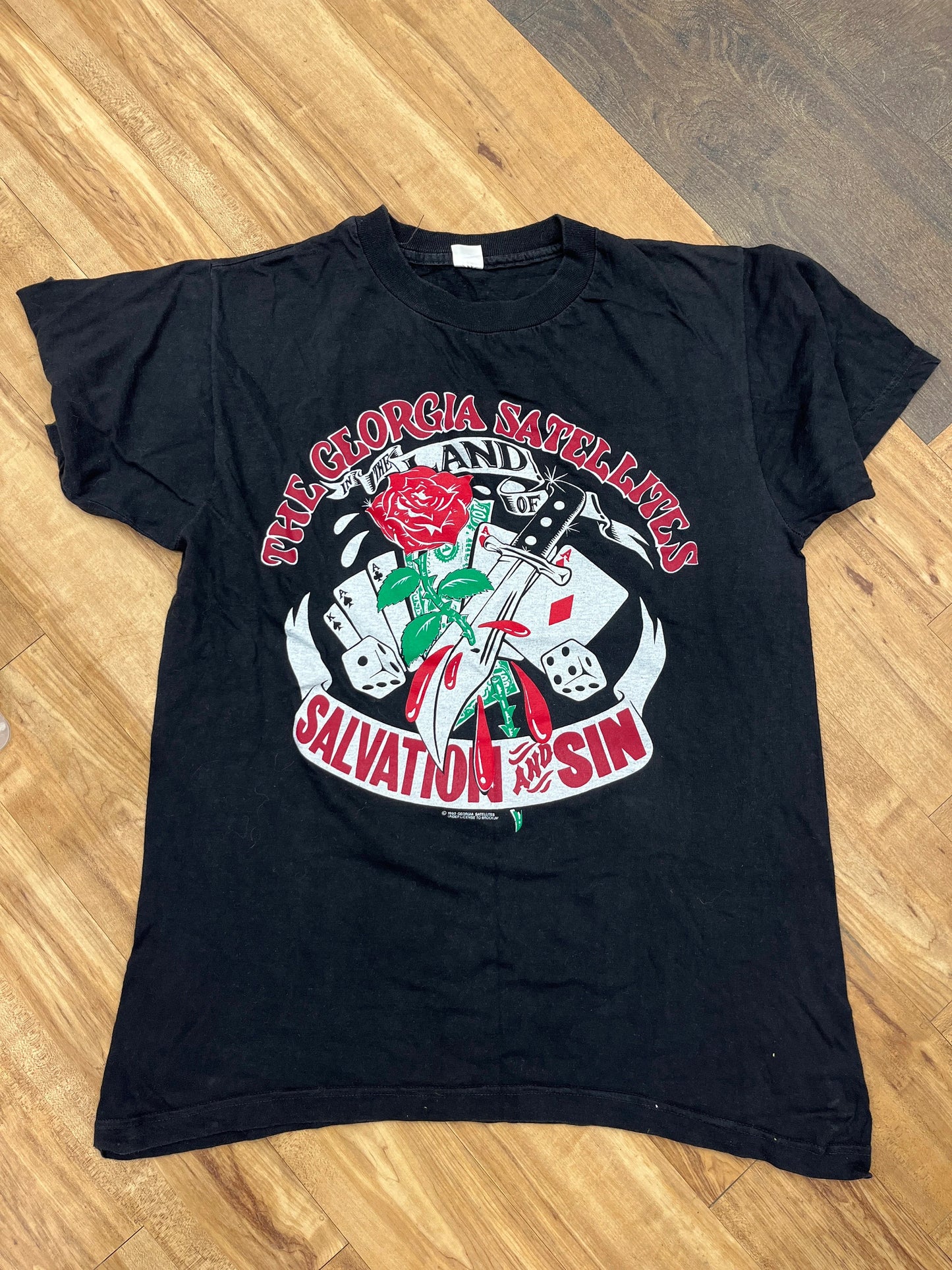 Vintage Band T-shirt- The Georgia Satellites- 1990 - Band Merchandise- The Land of Salvation and Sin Rock Tee - Frock 33