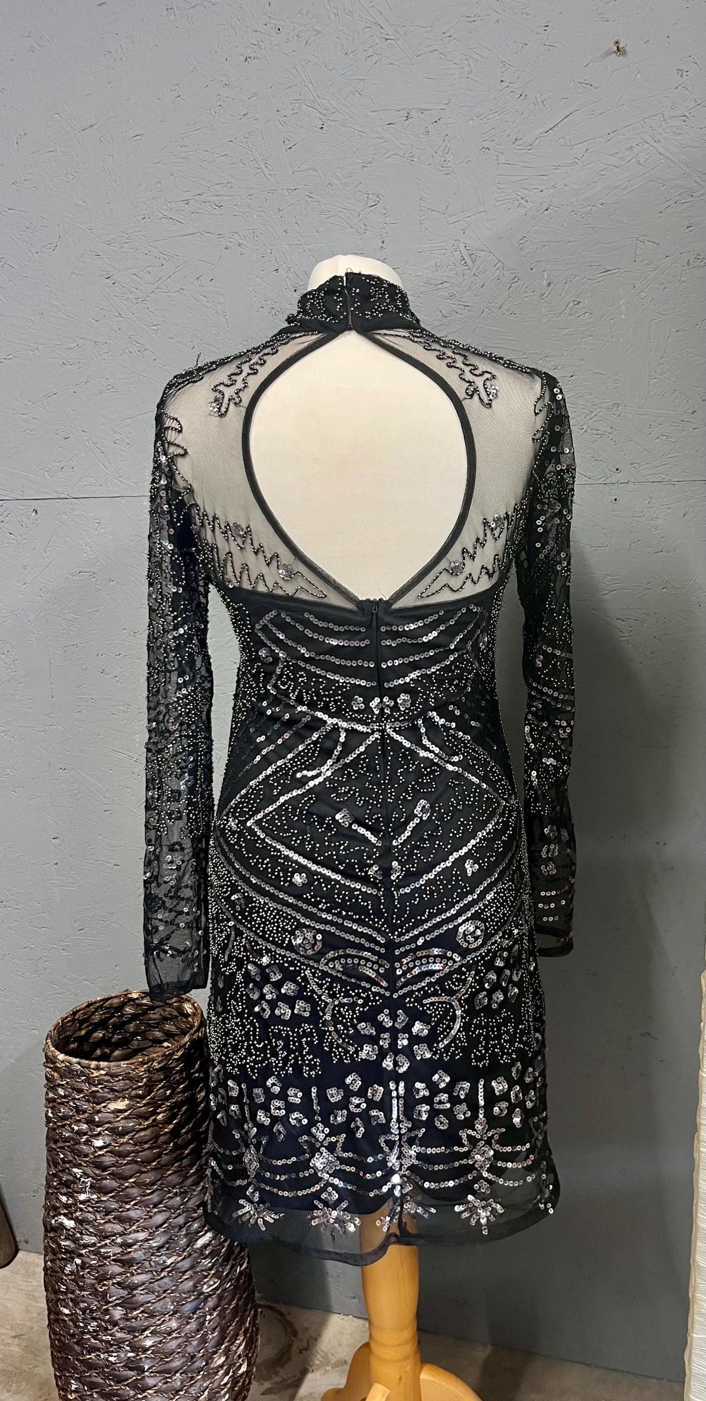 Vintage Clothing- Vintage Dress- 1990s- by Paccio - embellished sequinned size 8 Frock33