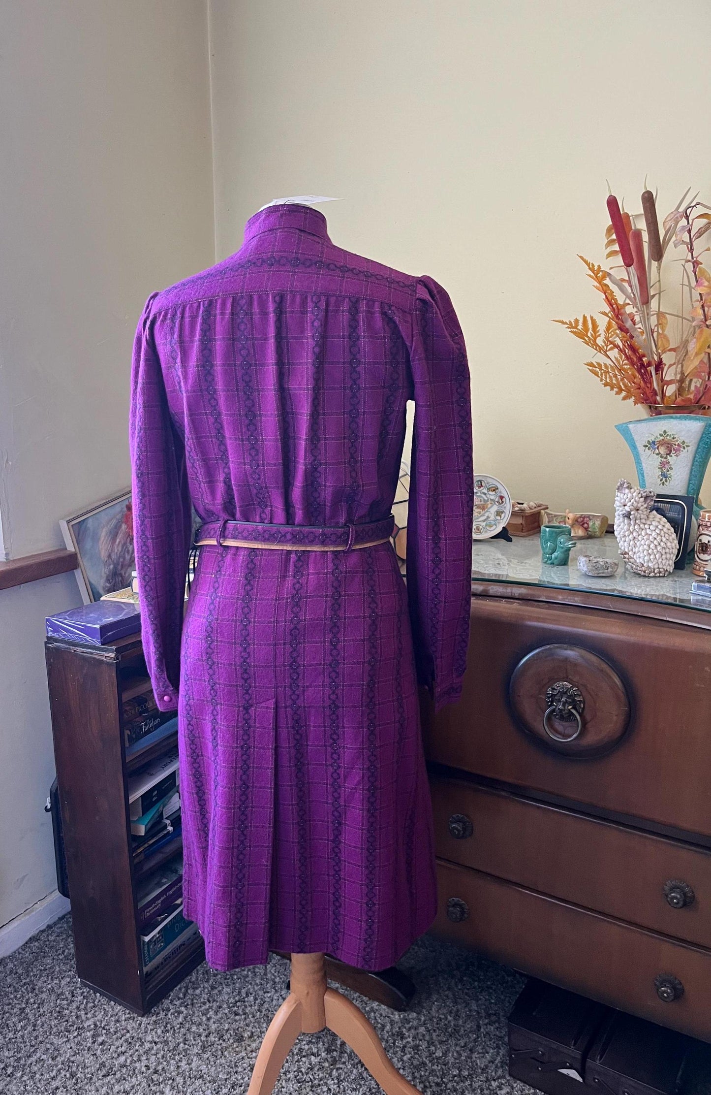 Vintage Clothing -Vintage Dress - Purple Dress - Size 8 - 10 Frock 33