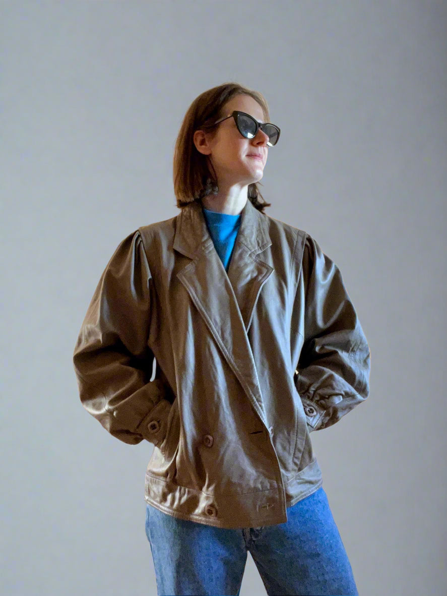 Vintage Clothing - Vintage Leather Jacket - Light Brown - Unisex - Frock 33