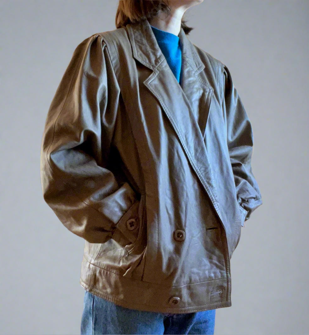 Vintage Clothing - Vintage Leather Jacket - Light Brown - Unisex - Frock 33