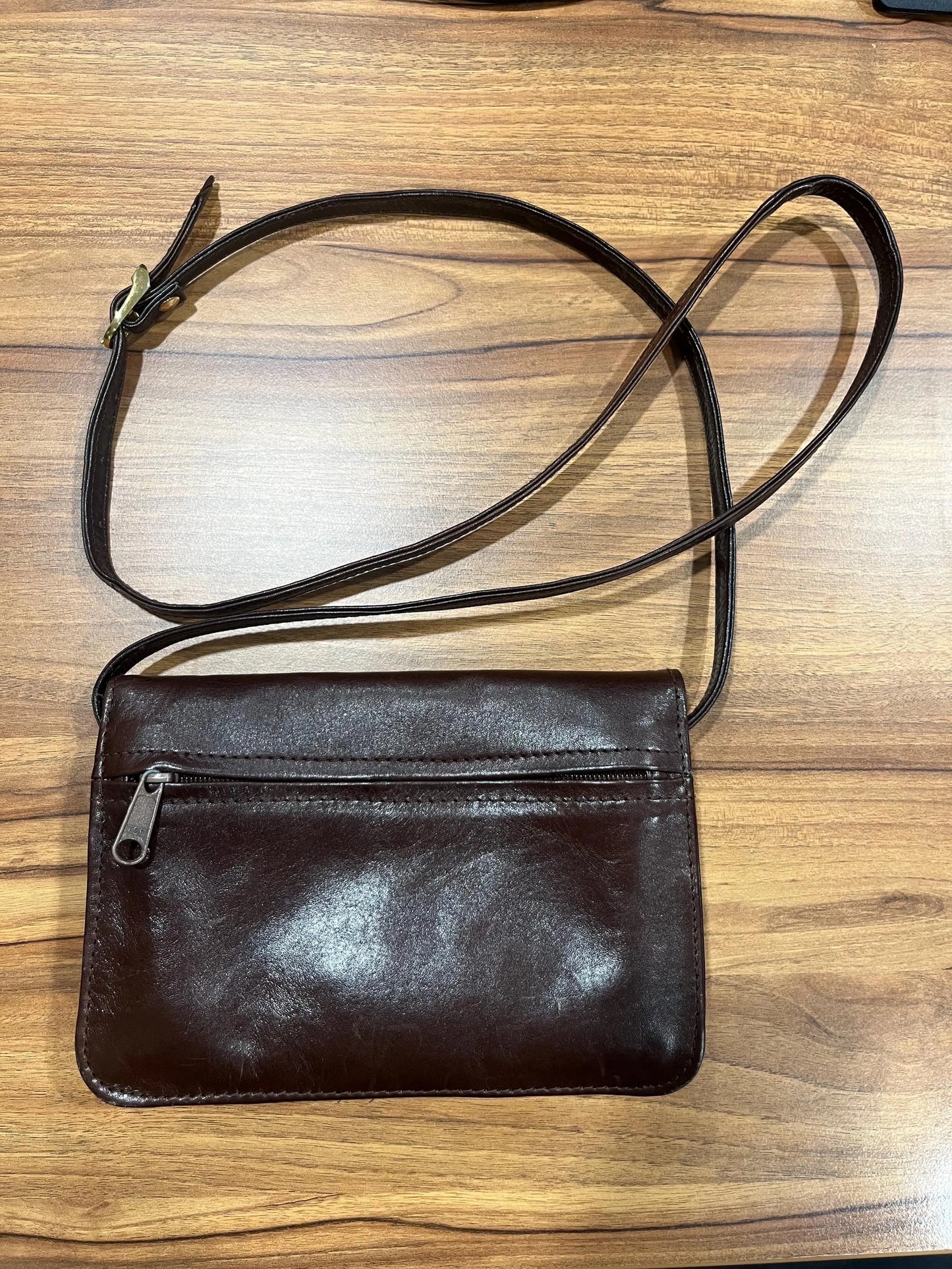 Vintage Brown Leather Shoulder Bag – by Dolicis - 90s Vintage Shoulder Crossover Bag - Frock 33