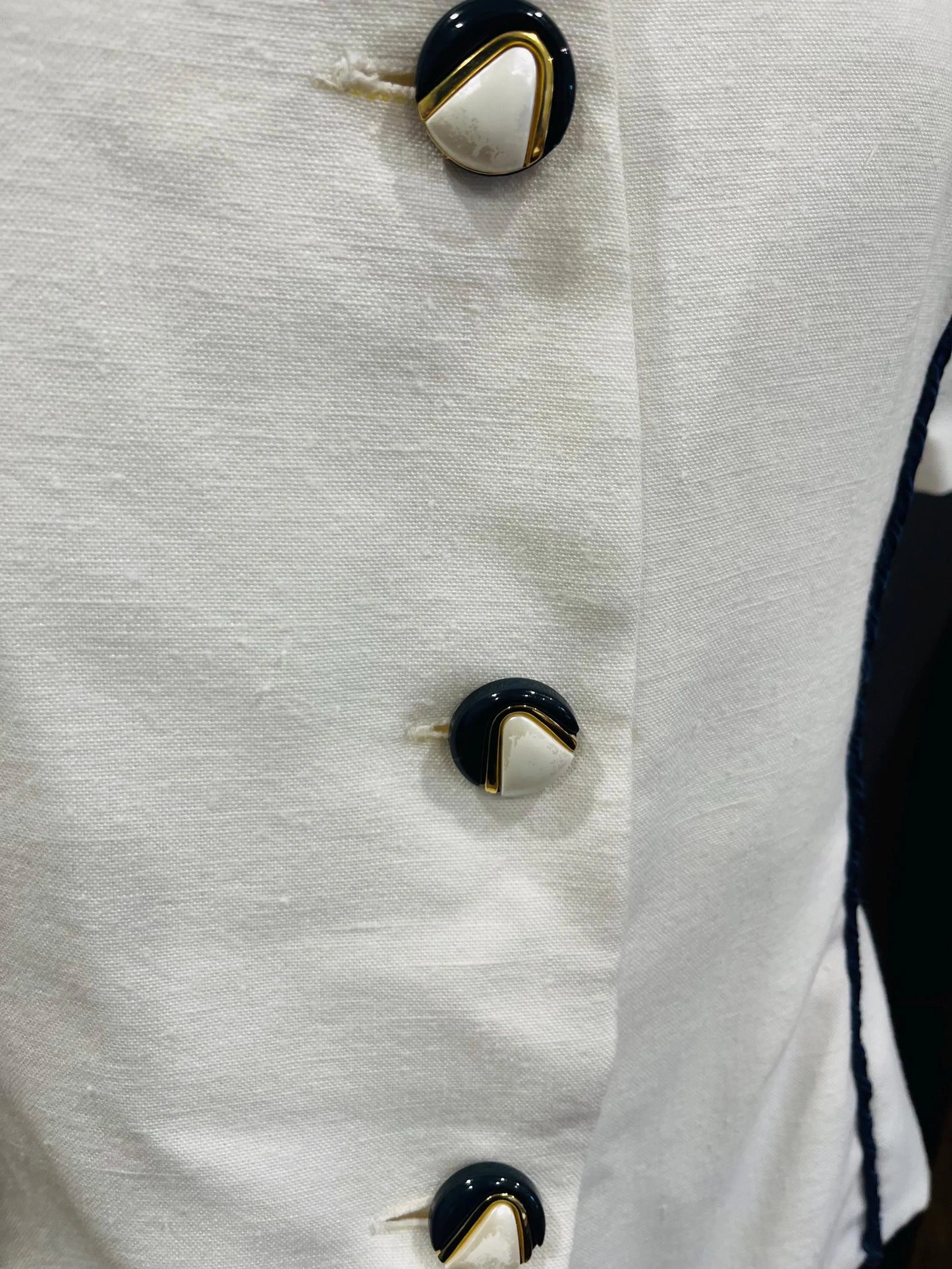 Vintage Clothing |80s Co Ord Power Suit | White & Navy |UK Size 10 |Frock33