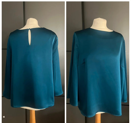 Preloved Blouse |Party Top| Monsoon | Teal Blue | Size L | Frock33