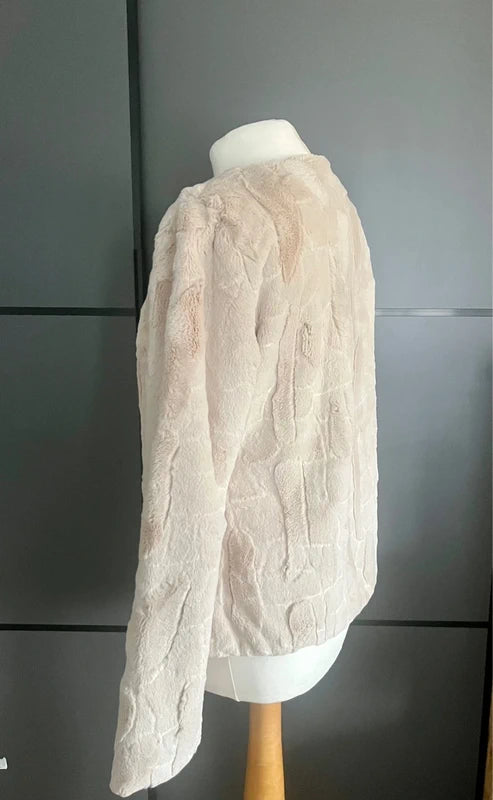 Vintage Faux Fur Jacket | Cream | Y2K | Next | Size 10 - 12 |Frock 33