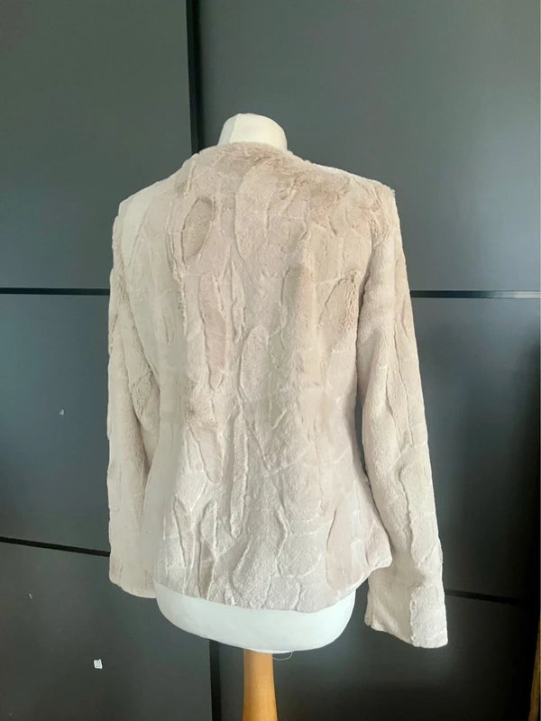 Vintage Faux Fur Jacket | Cream | Y2K | Next | Size 10 - 12 |Frock 33