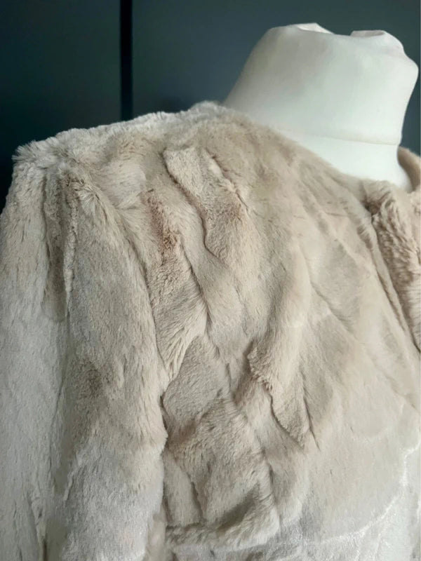Vintage Faux Fur Jacket | Cream | Y2K | Next | Size 10 - 12 |Frock 33