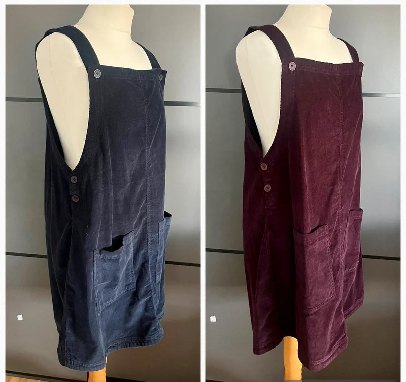 Pinafore Dress | Cord Cotton | Trespass |Size 16| Frock33