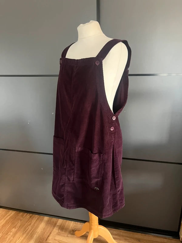 Pinafore Dress | Cord Cotton | Trespass |Size 16| Frock33