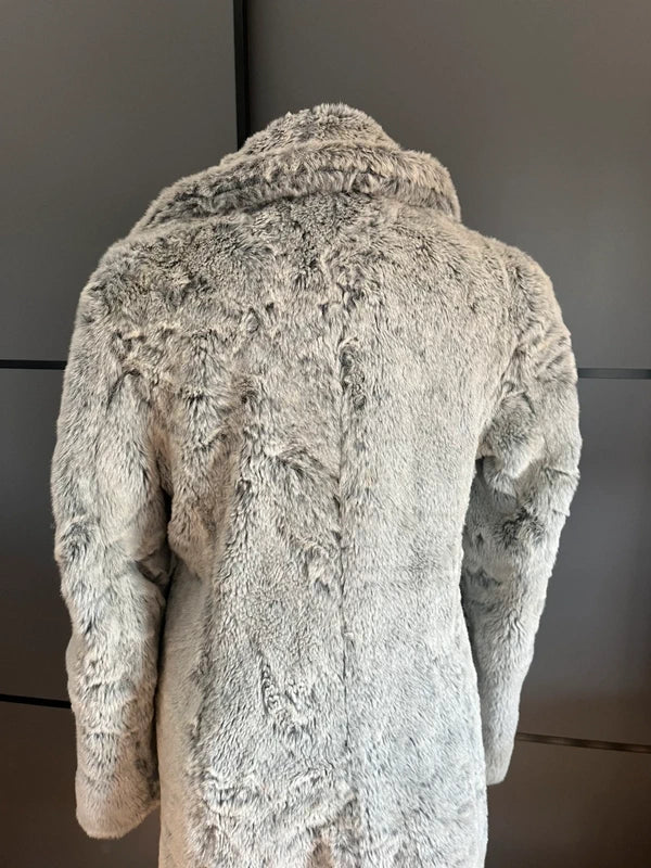 Faux Fur Coat | Grey | Sisley| Y2K | Size 10| Frock 33