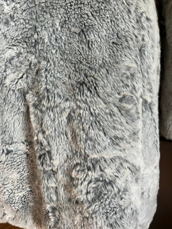 Faux Fur Coat | Grey | Sisley| Y2K | Size 10| Frock 33