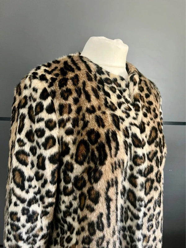 Faux Fur Coat |Leopard Print | Per Una |Size 14 |Frock33