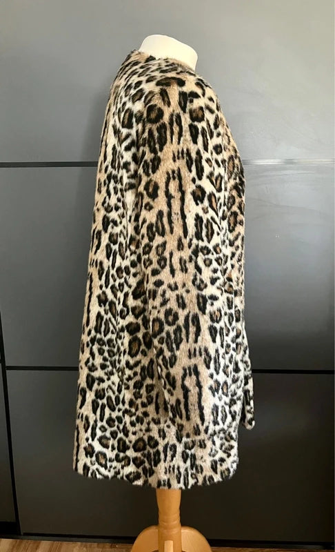 Faux Fur Coat |Leopard Print | Per Una |Size 14 |Frock33