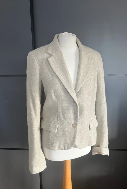 Vintage Blazer Jacket | Cream | Y2K | Nicole Farhi | Size 10 |Frock 33