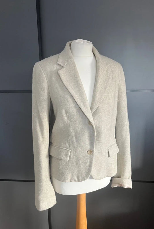Vintage Blazer Jacket | Cream | Y2K | Nicole Farhi | Size 10 |Frock 33