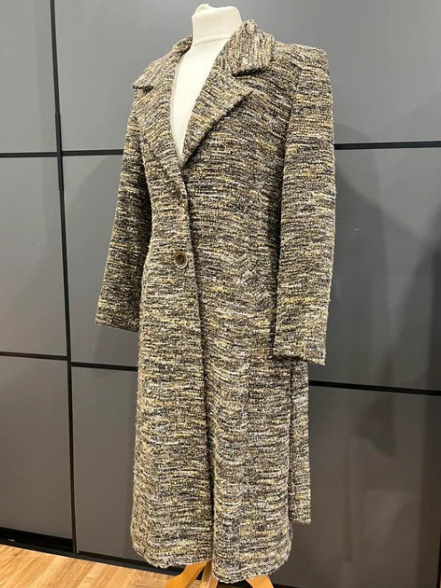 Vintage Coat | Full Length Belted | Brown and Mustard | Kate Cooper |Size 10-12 | Frock 33