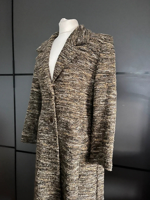 Vintage Coat | Full Length Belted | Brown and Mustard | Kate Cooper |Size 10-12 | Frock 33