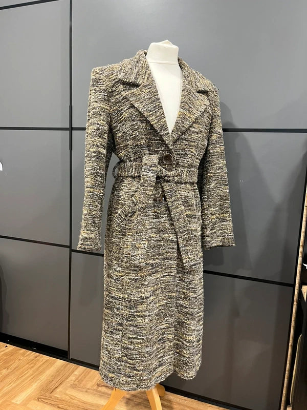 Vintage Coat | Full Length Belted | Brown and Mustard | Kate Cooper |Size 10-12 | Frock 33