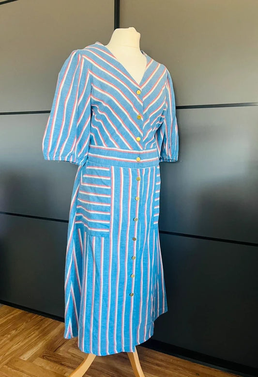 Maxi Dress | Cotton Linen Summer | Blule | JD Williams| Size 14 | Frock33