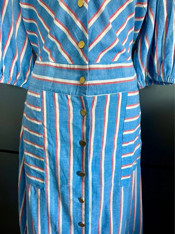 Maxi Dress | Cotton Linen Summer | Blule | JD Williams| Size 14 | Frock33