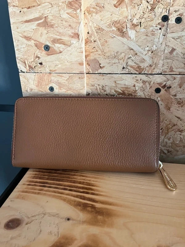 Michael Kors| Brown Pebbled Leather Zip Around Wallet Purse | 8.4” – Brand New | Frock33