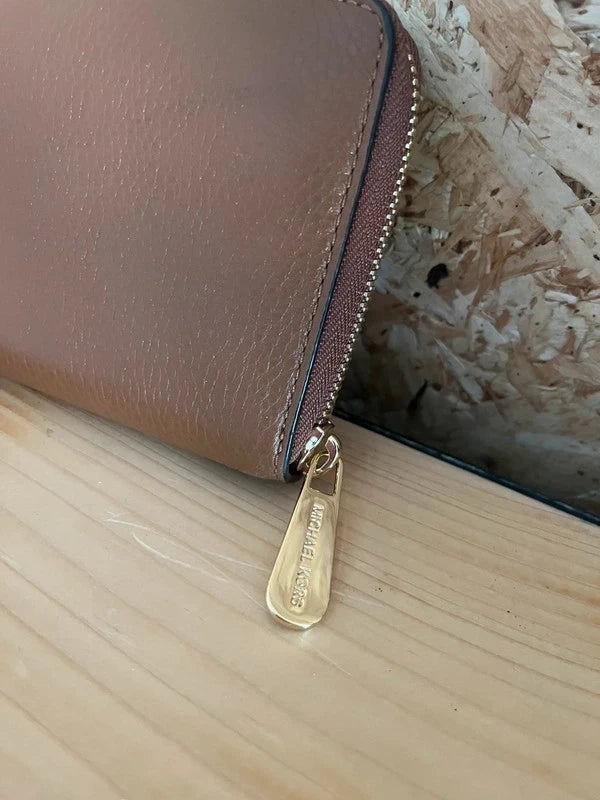 Michael Kors| Brown Pebbled Leather Zip Around Wallet Purse | 8.4” – Brand New | Frock33