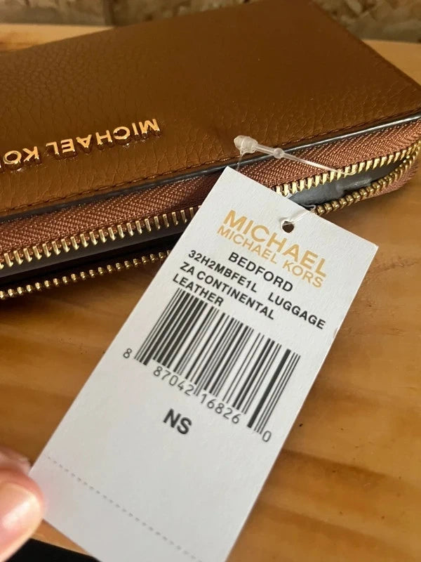 Michael Kors| Brown Pebbled Leather Zip Around Wallet Purse | 8.4” – Brand New | Frock33