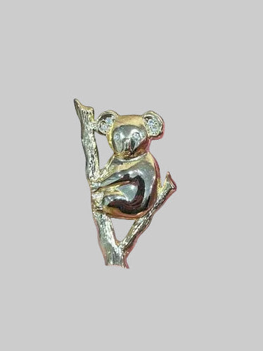 Vintage Brooch | Gold Coloured Koala Bear | Novelty Pin | 1980s | Frock33