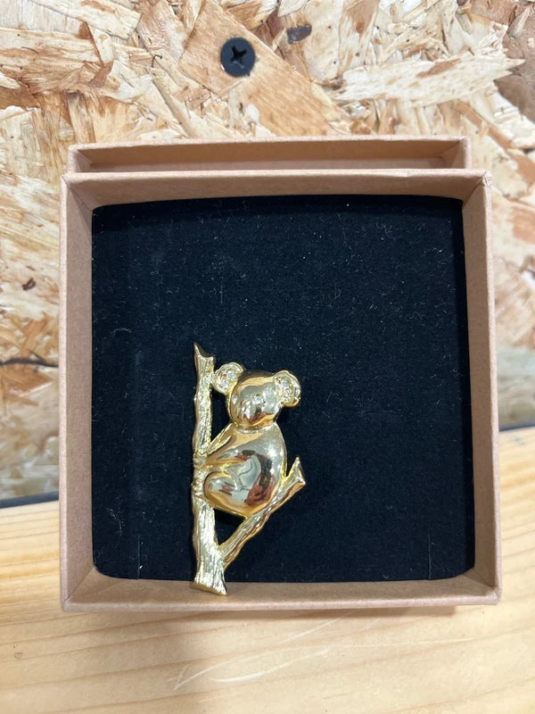 Vintage Brooch | Gold Coloured Koala Bear | Novelty Pin | 1980s | Frock33