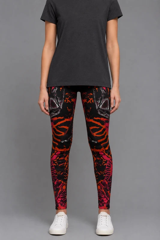 Vintage 2012 McQ Alexander McQueen Abstract Print Leggings  | Size L (UK 12–14) |Frock33