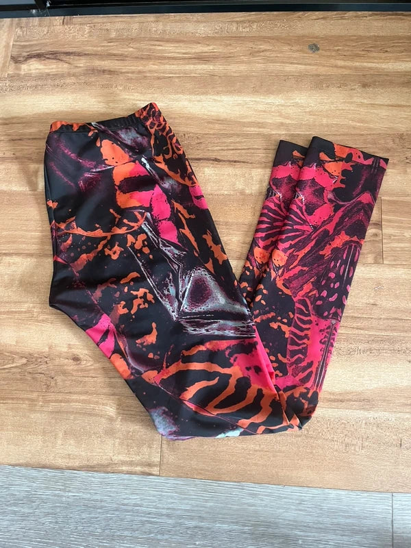 Vintage 2012 McQ Alexander McQueen Abstract Print Leggings  | Size L (UK 12–14) |Frock33