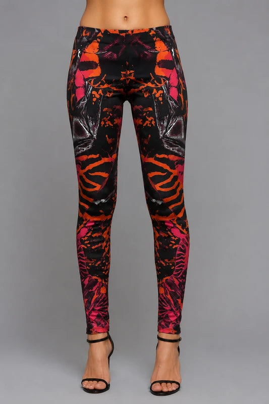 Vintage 2012 McQ Alexander McQueen Abstract Print Leggings  | Size L (UK 12–14) |Frock33