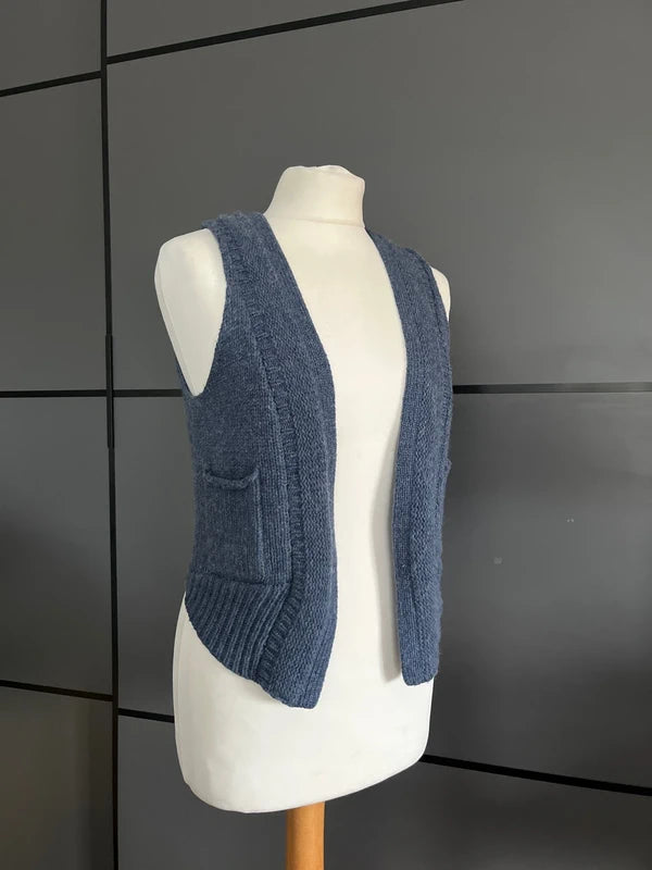 Pre-Loved Pure Wool Gilet Sweater Vest | Sarah Spencer | Soft Blue | Size M| Frock33