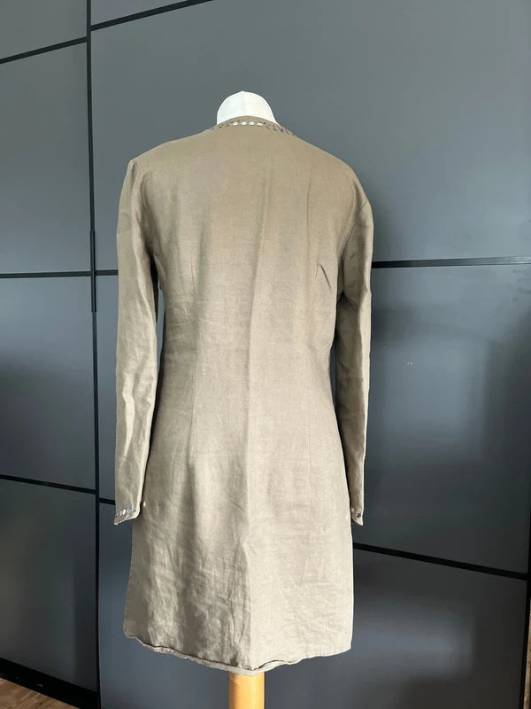 Pre-Loved Dress | Flax Linen Summer | Light Brown | Olsen | Size 10 |  Frock33