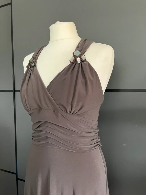 Vintage Dress | Criss Cross Back | Y2K Occasion wear | Brown | Phase Eight| Size 12 | Frock33