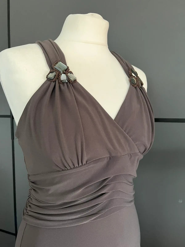 Vintage Dress | Criss Cross Back | Y2K Occasion wear | Brown | Phase Eight| Size 12 | Frock33