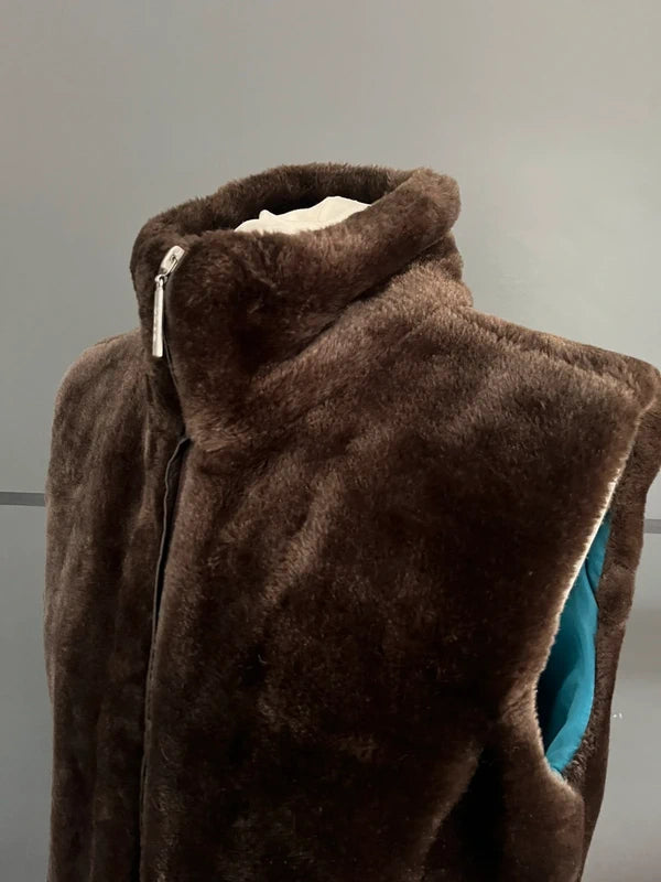 Brown Waistcoat| Faux Fur Gilet | Chocolate Brown | Paco| Size M | Frock33