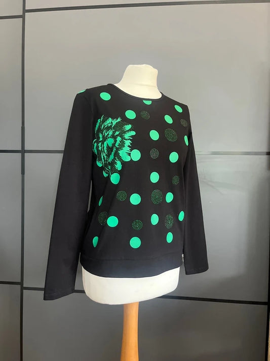 Preloved Jumper| Cotton | Libra | Black and Green | Size 10 | Frock33