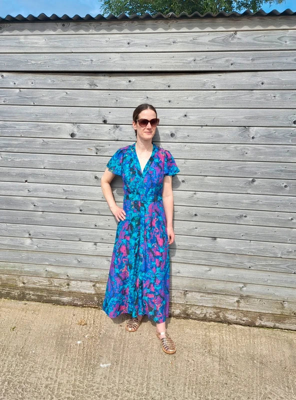 Preloved French Connection Maxi Dress | Blue and Purple| Size 10 | Frock33