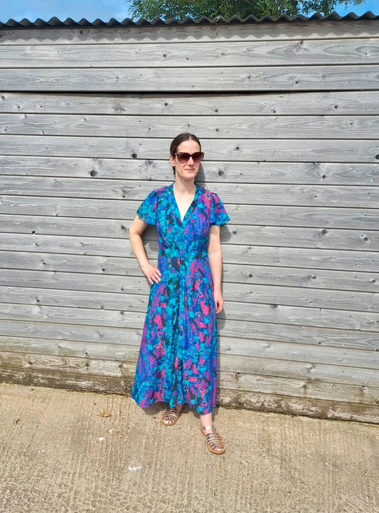 Preloved French Connection Maxi Dress | Blue and Purple| Size 10 | Frock33